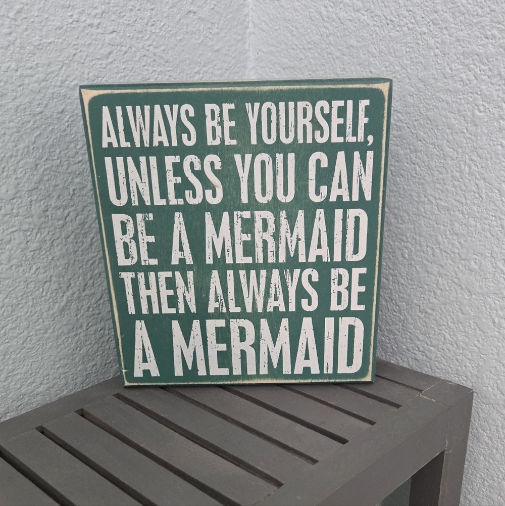 Green Mermaid Quote Wall Decor